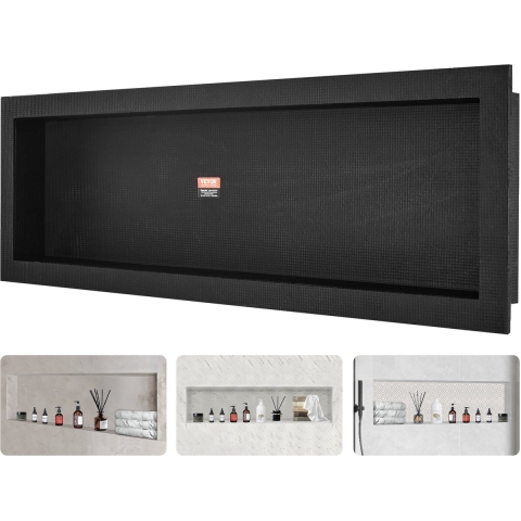 VEVOR Wandnis 10x40,64x127cm Douchenis Betegelbare enkellaags Waterdichte nisinstallatie Achterwandmateriaal (XPS, hout, cement) Geschikt voor badkamer Slaapkamer Studeerkamer