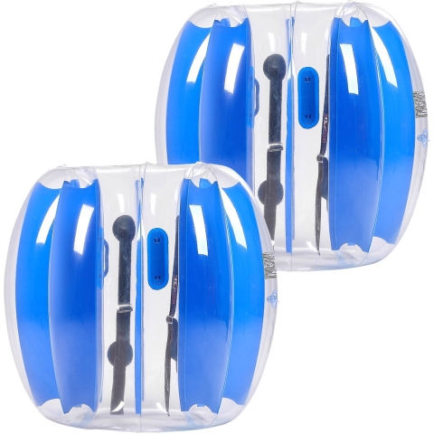 VEVOR Opblaasbare Bumperbal (2-pack) 0,9 m, duurzame 0,3 mm dikke PVC Bubble Knocker Collision Ball voor buitensporten, teamspellen, speelgoed voor in de tuin en park (blauwe strepen)