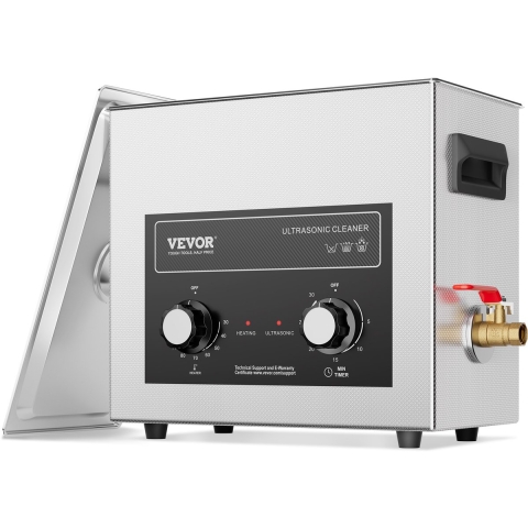 VEVOR Ultrasoonreiniger met verwarmingstimer en mand 6 L Professionele digitale sonische cavitatiemachine, 180 W Reinigingsmachine voor horloge-instrumenten Brillen Munten Metalen onderdelen Gereedschap