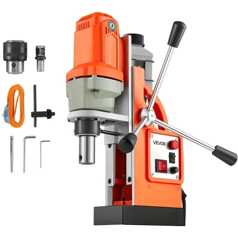 VEVOR Magnetische Boormachine 1200 W 38 mm Boordiameter, 10000 N Power Mag Boormachine, 900 rpm Snelheid met Weldon As & Efficiënte Koeling, voor Metaaloppervlakken Industrie DIY