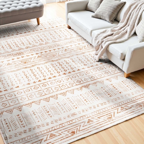 VEVOR Vloerkleed, 1829 x 2743 mm, kortpolig, wasbaar, antislip vloerkleed voor in de woonkamer, moderne stijl, binnenmat voor slaapkamer, kantoor, woonkamer, kinderkamer, hal, beige
