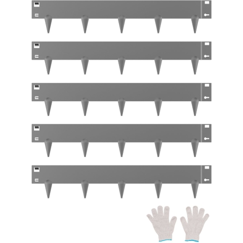 VEVOR Gazonranden 5-pack, Bedranden 990x181 mm, Metalen Bedrand, Buigbare Bedrand, Robuuste Tuinpalissade, Eenvoudig te Installeren, Bloemperk Tuinpadverdeler, Donkergrijs