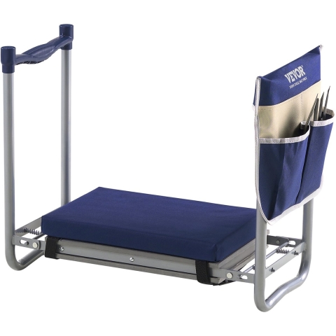 VEVOR Kniebank 585x300x485 mm, Kniekussen 279x385mm Kniekussen, Kniehulpmiddel voor tuinieren tot 160 kg, Opvouwbare tuinstoel met 1 gereedschapstas, Werkkruk verlicht knie- en rugpijn
