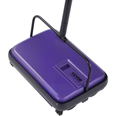 VEVOR Carpet Sweeper Handmatige vloerveger met stofcontainer van 300 ml, reinigingsbreedte van 17 cm. Veegmachine voor thuis, kantoor, tapijten, dierenhaar, stof, tapijtreiniging, paars