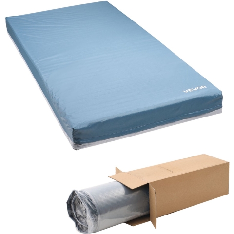 VEVOR Verpleegmatras, 204 kg draagvermogen, medisch meerlaags schuimmatras, waterdicht, voor de behandeling van decubitus in verpleeghuizen en thuiszorg, 2030 x 914 x 153 mm