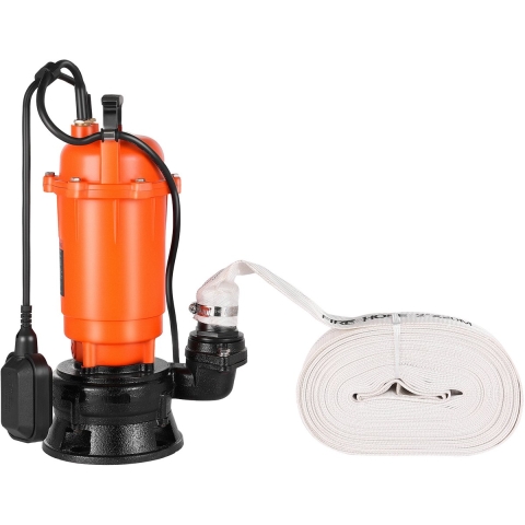 VEVOR 1500W dompelpomp, 22800 l/u, gietijzeren vuilwaterpomp met automatische vlotterschakelaar, 18 m opvoerhoogte, voor het wegpompen van vuil water, voor zwembaden, vijvers en overstroomde gebieden