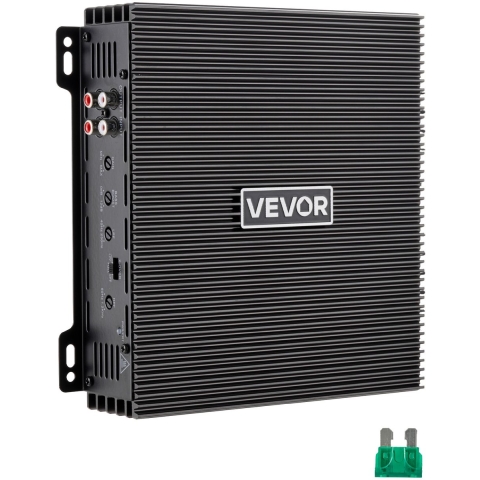 VEVOR 2-kanaals auto-versterker, klasse AB brugversterker, max. 2 x 300 W bij 4 ohm / 2 x 600 W bij 2 ohm, krachtige versterker voor SUV's, pick-ups en terreinwagens, meerkanaals audioversterker