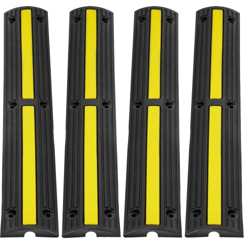 VEVOR Kabel Bescherming 100 x 15 x 3,1 cm, 4x 1-kanaals slangbrug Kabelgoot kabelbrug oploopbeveiliging kabel