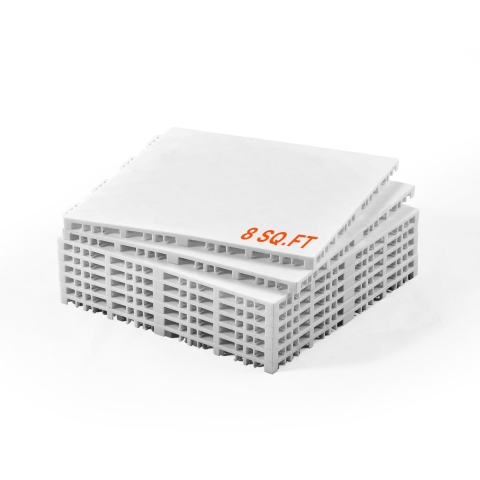 VEVOR Hockeyvloer, 315 x 315 mm in elkaar grijpende multifunctionele vloertegels, 8 stuks, dansvloertegels, hockeytrainingsbord voor schieten, grijs en wit, 0,7 m²/doos