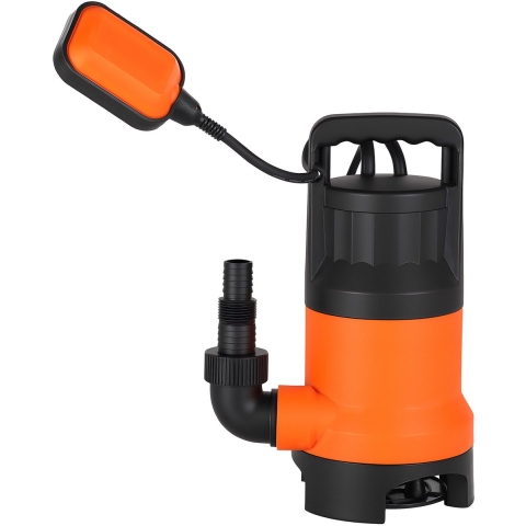 VEVOR 650W dompelpomp, 15.000 l/u, PP-GF20 vuilwaterpomp voor afvalwater, vuil water en schoon water met automatische vlotterschakelaar, opvoerhoogte 8 m, voor zwembaden, vijvers en overstroomde gebieden