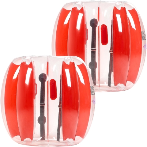 VEVOR Opblaasbare Bumperbal (2-pack) 0,9 m, duurzame 0,3 mm dikke PVC Bubble Knocker Collision Ball voor buitensporten, teamspellen, speelgoed voor in de tuin en park (rode strepen)