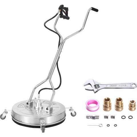 VEVOR Hogedrukreiniger RVS Oppervlaktereiniger 14,7 l/min Oppervlaktereiniger Hogedruk φ609,6 mm Bestratingsreinigingsapparaat Max. 4000 PSI Terrasreiniger Dubbel sproeisysteem Spuithoek 25°