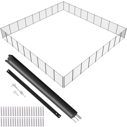 VEVOR Pool Fence, Afneembare 1.21x32.91m Pool Fences voor Ingegraven Zwembaden, Gemakkelijk te Installeren Zwembadomheining, 340g Teslin PVC Pool Fence Mesh Beschermt Kinderen en Huisdieren