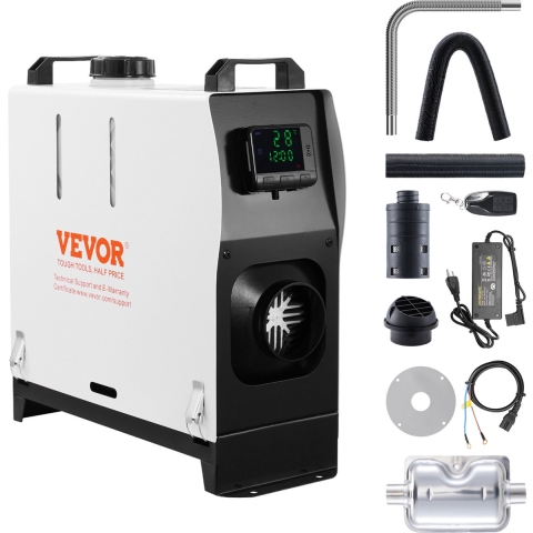 VEVOR 5-8KW dieselverwarming, alles-in-één dieselluchtverwarmer met afstandsbediening en LCD-scherm, snelle verwarming, geluidsarm, draagbare dieselverwarming voor vrachtwagens, bestelwagens en campers