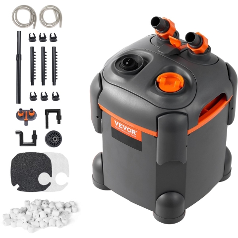 VEVOR Aquariumfilter 172 GPH, 30 Gallon Canisterfilter, Ultra-stil intern aquariumfilter met UV-bescherming, Dompelbaar powerfilter met multifunctionele functies voor aquaria, 8W