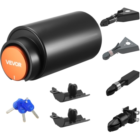 VEVOR aanhangwagenslot, compatibel met 50,6 mm en 58,7 mm trekhaken, antidiefstalslot met 3 sleutels, corrosiebestendig, beveiligingsslot voor campers, aanhangwagens en boten