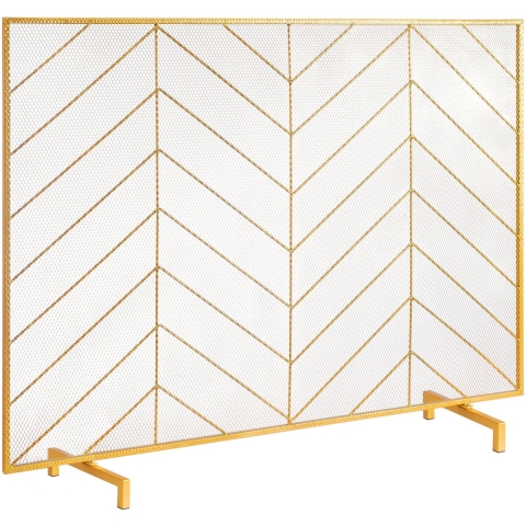 VEVOR Spark Guard Iron Haardbescherming 980mm Haardbescherming Kachelbescherming Vintage Kachelbescherming 0-40 °C Haardbescherming Kachelbescherming Kachelscherm Bescherming tegen rondvliegende vonken Goud