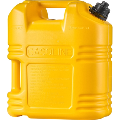 VEVOR Brandstofjerrycan, 19 l, benzinetank met schenktuit en transparante schaalverdeling, max. debiet 15 l/min, vloeistofcontainer voor de meeste auto's, motoren, SUV's, ATV's en UTV's, geel, 1 st.