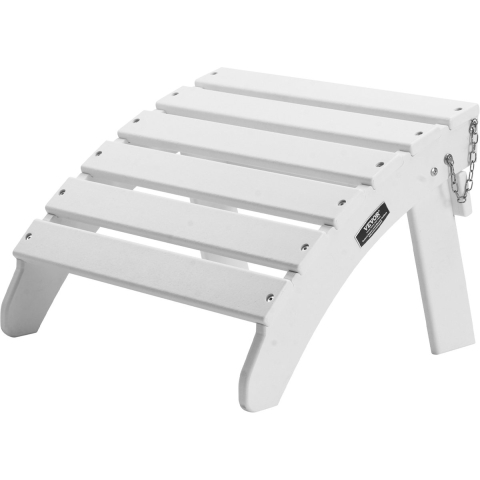 VEVOR Voetenbank voor Adirondack Stoelen, 450x500x350 mm, Opvouwbare Adirondack Voetenbank van HDPE Kunststof, Tuinstoel Veelgebruikt voor Buiten, Veranda, Zwembad, Gazon, Achtertuin, Wit