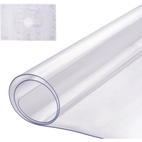 VEVOR Plastic tafelkleed, 14 x 24 inch, 1,5 mm dik, transparante tafelbeschermer, rechthoekige PVC bureau-onderlegger, waterdichte en gemakkelijk te reinigen bureau-onderlegger, tafelkleed, voor kantoor, ladekast, eettafel, nachtkastje