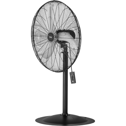 VEVOR Industriële staande ventilator, 810 mm, 85 graden oscillerende ventilator, in hoogte verstelbare ventilatoren met 3 instelbare snelheden, windmachine voor werkplaats, magazijn, zwart