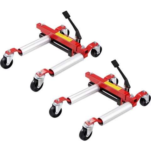 VEVOR Wielen Autokrik 2 stuks 680 kg laadvermogen (per kar) met 360° draaibare wielen, zware hydraulische krik voor voertuigpositionering, voor auto's SUV's caravans pick-ups