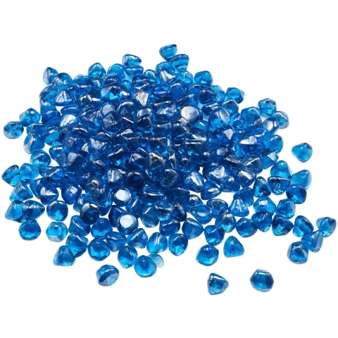 VEVOR Fire Glass, 9 kg hittebestendige glazen stenen, 25,4 mm reflecterende vuurkorfglaskralen, vuurkorfglasstenen, haardglas, vuurkristal, vuurkralen, voor open haard, Caribisch blauw