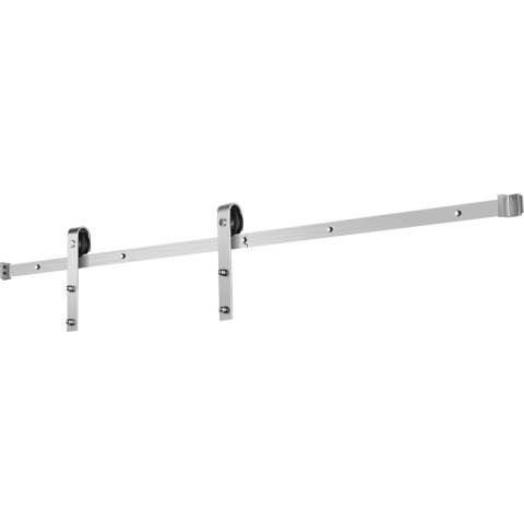 VEVOR Schuifdeursysteem 2 m rail, schuifdeurbevestiging, draagvermogen 150 kg, compatibel met 91 tot 101,6 cm breedte en 34,92 mm tot 44,45 mm dikte, duurzame rail en J-vormige rol