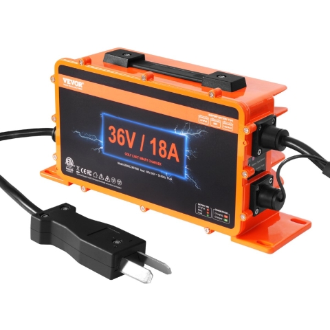 VEVOR 36V golfkar-acculader, 18 Amp Smart Club-autolader met kraaienpootplug, compatibel met loodzuur AGM/GEL/EFB MF NMC LiFePO4-accu's voor Club Car EZGO Yamaha