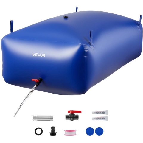 VEVOR Wateropslagzak, 1000 L PVC zachtwaterzak, wateropslagcontainer, lekvrije en slijtvaste watertank voor buitenbesproeiing van campers, campings en noodgevallen