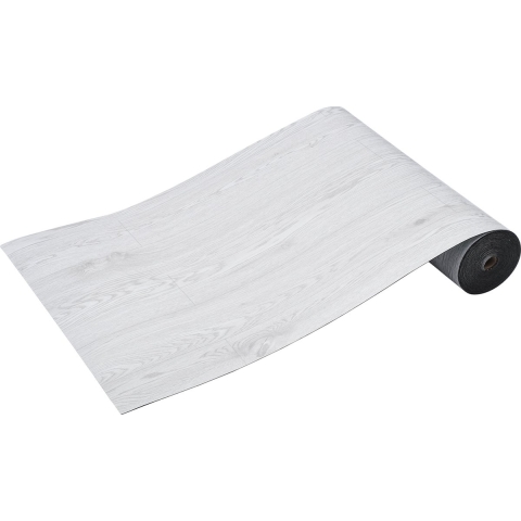 VEVOR zelfklevende vinylvloertegels 990 x 60 cm, 1,5 mm dik, zelfklevend, lichtgrijze houtnerf, doe-het-zelfvloeren voor keuken, eetkamer, slaapkamer en badkamer