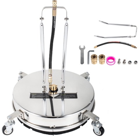 VEVOR Hogedrukreiniger Terrasreiniger Dia.45 cm Roterende Oppervlaktereiniger 4000 PSI Hogedrukreiniger Stoom 304 Rvs Hoge Druk Washer voor Vlekken van Dekken/Patios/Trottoirs/Opritten/Parkeerplaats