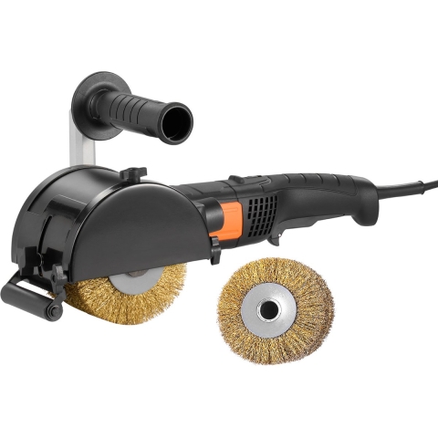 VEVOR Polijstmachine, 1300 W, 6 variabele snelheden, oppervlakteafwerkingsgereedschap, handbediende elektrische metaalpolijstmachine met stalen draadpolijstwiel voor roestvrij staal