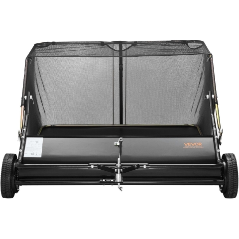 VEVOR gazonveger, veegbreedte 122 cm, bladveger voor zitmaaiers, bladverzamelaar met 566 L opvangnet, verstelbare veeghoogte, tuinveger voor zitmaaiers