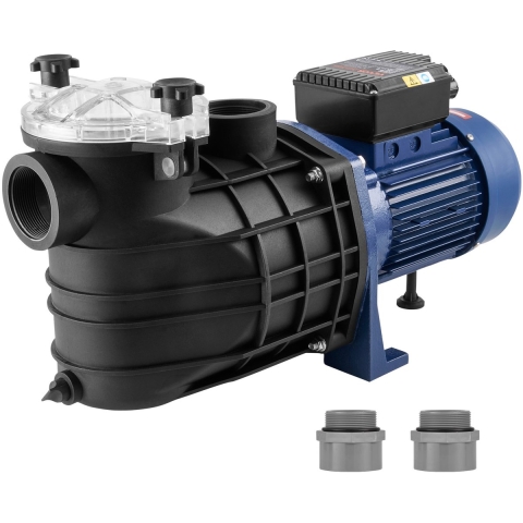 VEVOR zwembadpomp, 2,5 pk, max. 120 GPM, filterpomp met één snelheid, 220 V, 2850 tpm, max. opvoerhoogte 16 m, zwembadpomp met filtermand, voor bovengrondse zwembaden, hottubs en spa's
