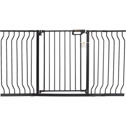 VEVOR Deur Veiligheidshek, Slagboom Traphek, 749-1468mm Breedtebereik Kinderhek, Huisdierhek, Traphek, Dubbelzijdig Draaibaar 762mm Hoogte, Zwart Babyhek Geen Boren Vereist