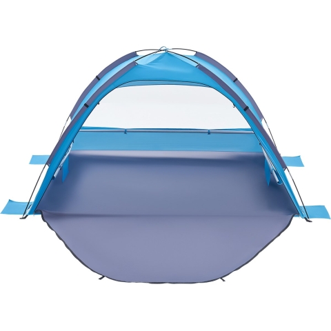 VEVOR strandtent/zonnescherm voor 3 personen, UPF 50+ bescherming, draagbare strandtent met draagtas en grondankers, lichtgewicht strandparasol voor kamperen, vissen, picknicken, zonnetent