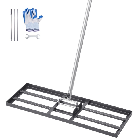VEVOR Gazonhark met 213 cm steel, 762 x 254 mm voetplaat, nivellerende hark van koolstofstaal, nivellerende hark voor gazononderhoud, nivellerende hark voor tuin en golfbaan