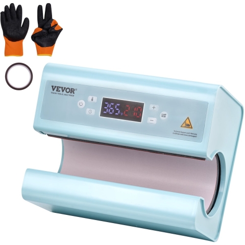 VEVOR Automatische hittepers, hittepers voor sublimatiemokken van 11 tot 32 oz, bekerpers met tape en handschoen, temperatuur- en tijdsinstelling, voor mokken, kopjes, blauw
