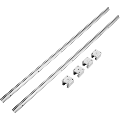 VEVOR lineaire geleiderail, 2 stuks SBR16-1500mm koolstofstalen aluminium geleiderail met 4 stuks SBR16UU glijblokken, lineaire lagers, CNC-onderdelen voor 3D-printers, frees-/draaimachines