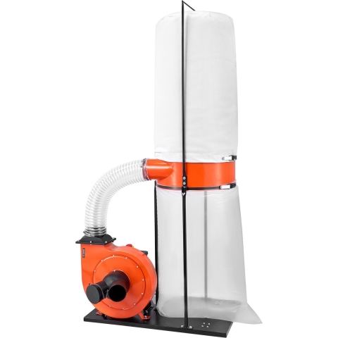 VEVOR stofafzuigsysteem, 1868,91 m³/u, stofafzuiging van 2,5 micron, zaagselafzuigsysteem van 1,5 pk met stofzak van 132,5 l en filterzak van 159 l, spaanderafzuigsysteem, ideaal voor spaanderafzuiging