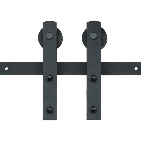 VEVOR 244cm schuifdeurbeslag I-vormig schuifdeursysteem met 2-delige rails Draagvermogen van 150 kg Looprail Ideaal voor schuifdeuren met een deurdikte van 32-45 mm en een deurbreedte van 1,12-1,32 m