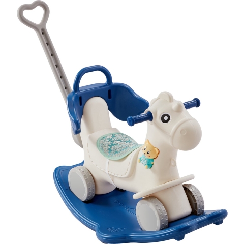 VEVOR 4-in-1 schommelpaard voor peuters van 1-3 jaar, babyschommelpaard met afneembaar balansbord, duwbeugel en 4 soepel rollende wielen, ondersteunt tot 36 kg HDPE kinderspeelgoed om op te rijden