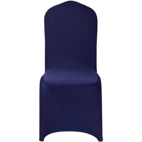 VEVOR stoelhoezen, 50 stuks, wasbare en afneembare stoelhoezen van polyester-spandex voor bruiloften, diners, banketten en restaurants, geschikt voor stoelen (51 x 45 x 95 cm), marineblauw