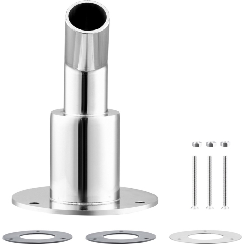 VEVOR Doorlopende romp uitlaatpijpfitting, 24 mm dieselverwarming parkeerverwarming uitlaatpijp met bouten, moeren en pakking, vervanging van de romp uitlaatpijp, roestvrij staal 316 zilver