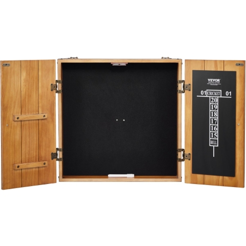 VEVOR Dartbordkastset van massief hout, officiële afmeting, verbergbare kast met accessoires voor cricketwedstrijden (dartbord niet inbegrepen)