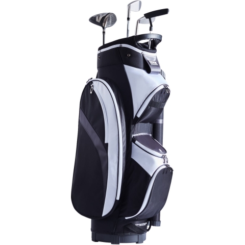VEVOR Golf Cart Bag met 14-vaks bovenverdeler, 36-inch premium nylon cartbag met meerdere zakken, duurzame golftassen met handgrepen, stofkap en afneembare banden voor mannen en vrouwen, zwart kleurblokontwerp