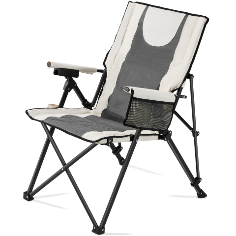 VEVOR Campingstoel 58x83x140cm, 3 ligposities, opvouwbare stoel met hoge rugleuning, draagvermogen 118 kg, volledig gevoerde strandstoelen met armleuningen en hoofdsteun, tuinstoelen voor sportieve reizen