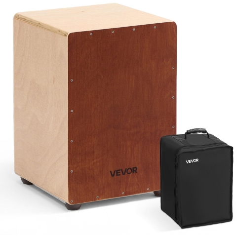 VEVOR Cajon, Box Drum met interne snarenmaten, lichtgewicht houten drumkist, drummuziekinstrument met afgeronde randen, inclusief reistas, voor beginners en professionals, 305 x 305 x 430 mm
