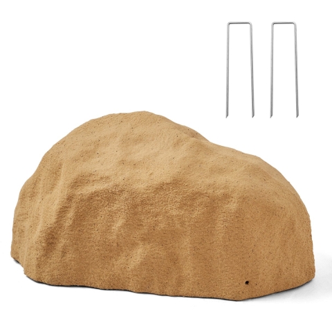 VEVOR Cover Rock, kunstmatige stenen afdekking voor buiten, realistische stenen look, tuinrots, kunstmatige rots voor landschapsarchitectuur, tuindecoratie, transformatorhuis, zandgeel, 235x450x205mm